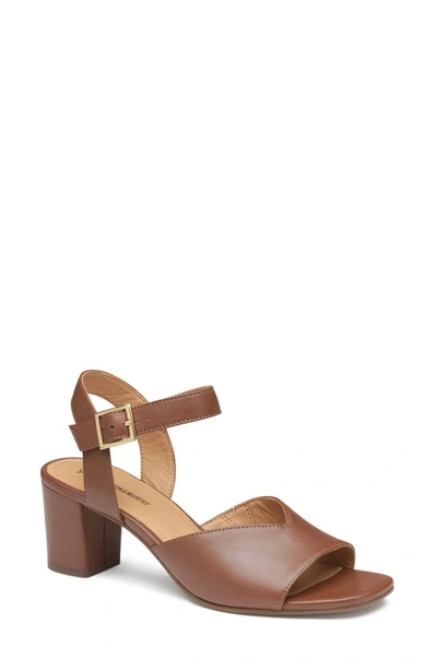 Johnston & Murphy Gigi Womens Mixed Media Cork Platform Sandals In Cognac Glove