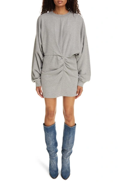 Isabel Marant Étoile Samuela Long-sleeve Sweatshirt Mini Dress In Grey