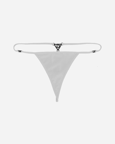 Guess Usa Triangle Thong Alabaster White In Pink