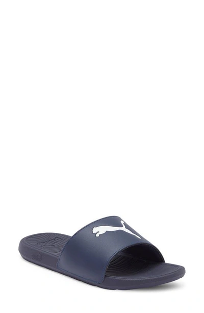 Puma Cool Cat Sport Slide Sandal In  Navy- White
