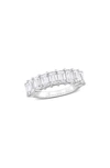 Delmar Sterling Silver Created Moissanite Octagon Band Ring In White/ Silver