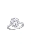 Delmar Sterling Silver Created Moissanite Engagement Style Ring In White/ Silver