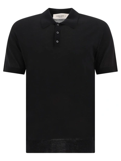 Golden Goose Polo In Blue Cotton In Black