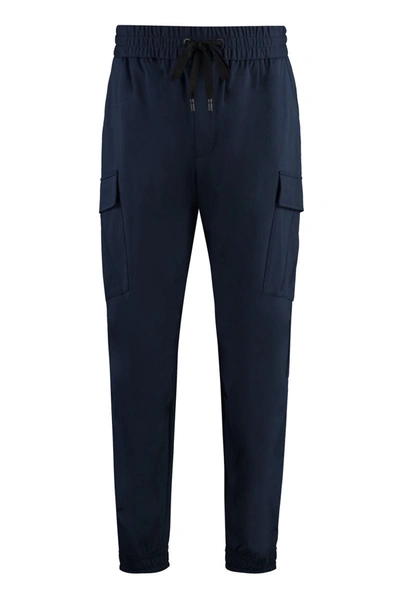 Dolce & Gabbana Cotton Blend Trousers In Blue