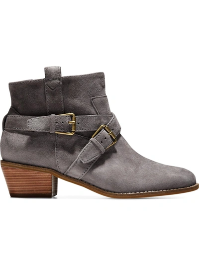 Cole Haan Jensynn Womens Suede Dressy Ankle Boots In Grey