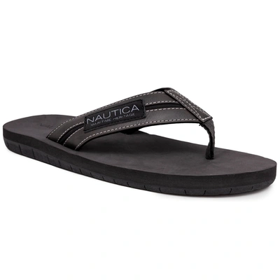 Nautica Men's Clarkson 6 Thong Slide Flip Flops Men's Shoes In Black