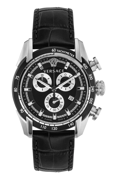 Versace Men's V-ray 44mm Quartz Watch In Black