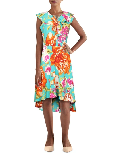 Amelia Womens Daytime Floral Wear To Work Dress In Multi