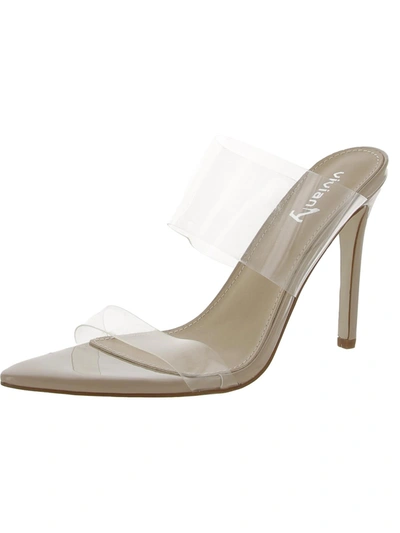 Vivianly Womens Stiletto Slide In White