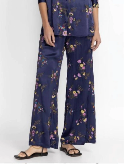 JOHNNY WAS MISTY RAYON EASY PANTS IN NAVY