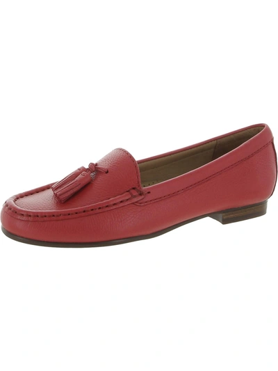 Driver Club Usa Riviera Beach Womens Leather Slip On Loafers In Pink