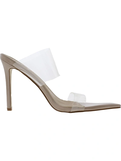 Vivianly Womens Patent Pointed Toe Heels In White