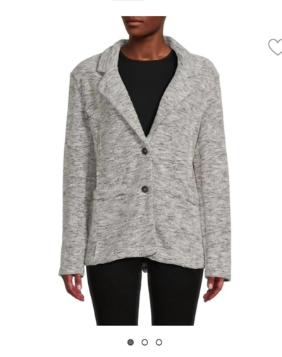 VINTAGE HAVANA RELAXED KNIT BLAZER IN GREY BLACK