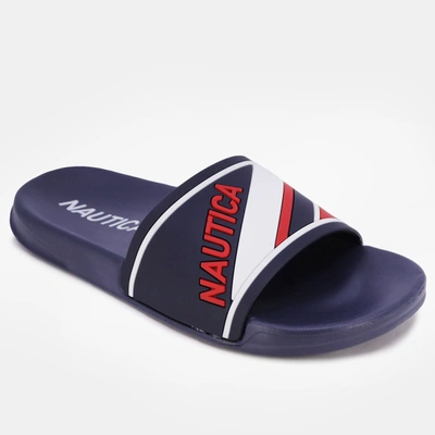 Nautica Stripe Slide Sandal In Blue
