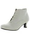 Array Sam Womens Leather Heeled Lace-up Boot In White