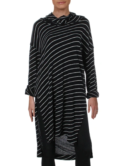 We The Free Gotta Have It Womens Cowl Neck Striped Tunic Top In Black