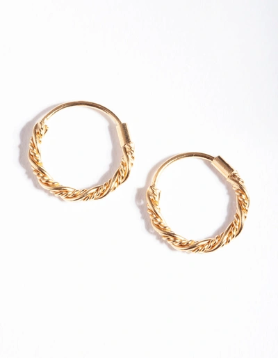 Lovisa Gold Plated Sterling Silver Mini Twist Hoop Earrings