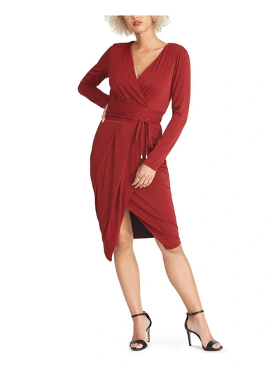 Rachel Rachel Roy Womens Metallic Knee-length Fit & Flare Dress In Red