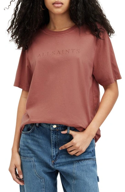 Allsaints Pippa Oversized Boyfriend T-shirt In Rich Pink