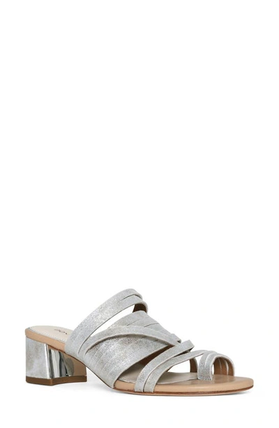 Donald Pliner Strappy Block Heel Sandal In Silver