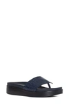 Donald Pliner Fifi Platform Wedge Flip Flop In Navy