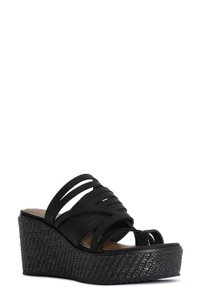 Donald Pliner Platform Wedge Sandal In Black