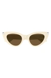 Alexander Mcqueen Sleek Acetate Cat-eye Sunglasses In Shiny Solid Ivory
