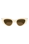 Alexander Mcqueen Sleek Acetate Cat-eye Sunglasses In Ivory Yellow