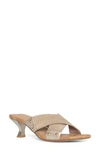 Donald Pliner Cross Strap Kitten Heel Slide Sandal In Platino