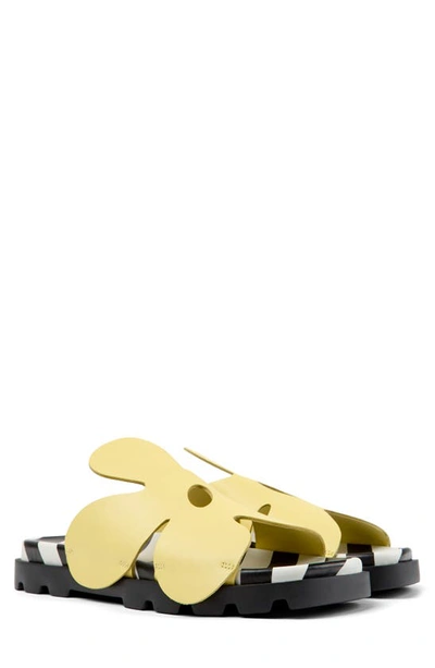 Camper Brutus Twins Flat Slides In Yellow