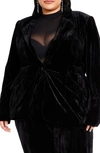 City Chic Plus Size Crushed Jacket In Black
