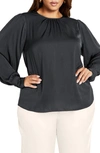 CITY CHIC AALIYAH PUFF SHOULDER TOP