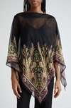 ETRO PAISLEY PRINT CHIFFON CAPE