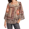 Johnny Was Square Neckline Blouse In Flora Lace In Multi