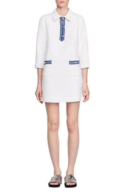 Sandro Paige Tweed Minidress In White