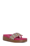 Donald Pliner Women's Slip On Wedge Slide Sandals In Multi Raffia