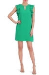 VINCE CAMUTO PLEATED SLEEVE CHIFFON FLOAT DRESS