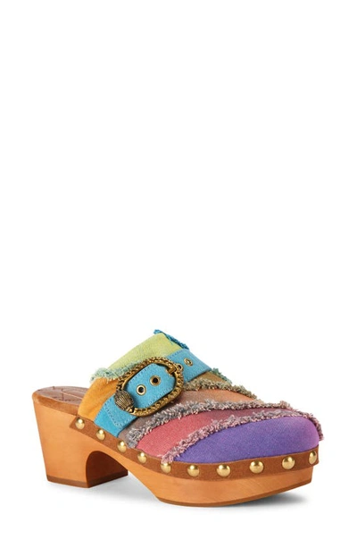 Kurt Geiger Mayfair Buckle-embellished Woven Heeled Clogs In Mult/other