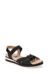 Lifestride Zuri Ankle Strap Sandals In Black Faux Leather