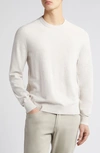 Theory Riland Crewneck Sweater In Melange Ivory