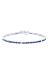 Crislu Cubic Zirconia Tennis Bracelet In Sapphire