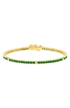 Crislu Cubic Zirconia Tennis Bracelet In Emerald