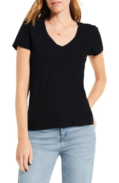 NIC + ZOE PERFECT V-NECK COTTON BLEND T-SHIRT