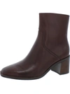 27 EDIT ERICA WOMENS LEATHER STACKED HEEL ANKLE BOOTS
