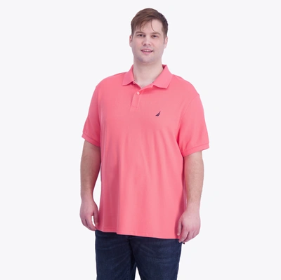 Nautica Mens Big & Tall Sustainably Crafted Classic Fit Deck Polo In Pink