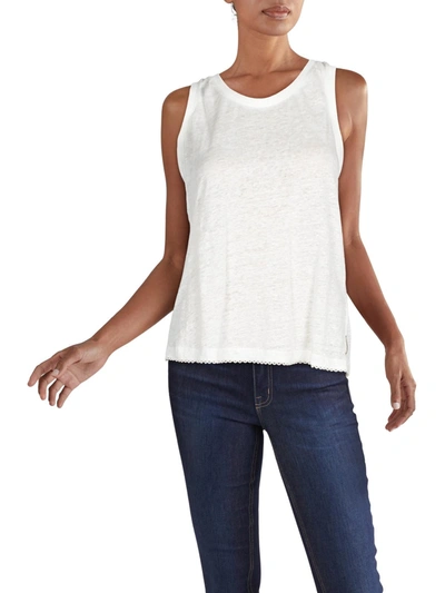 Scotch & Soda Womens Linen Open Back Tank Top In White