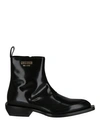 MOSCHINO GOLD LETTERING LOGO ANKLE BOOTS