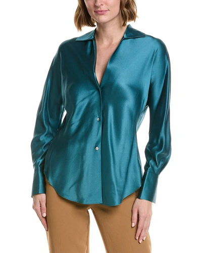 Vince Silk Blouse In Blue