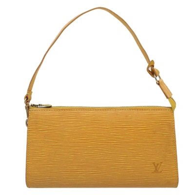 Pre-owned Louis Vuitton Pochette Accessoires Leather Handbag () In Yellow