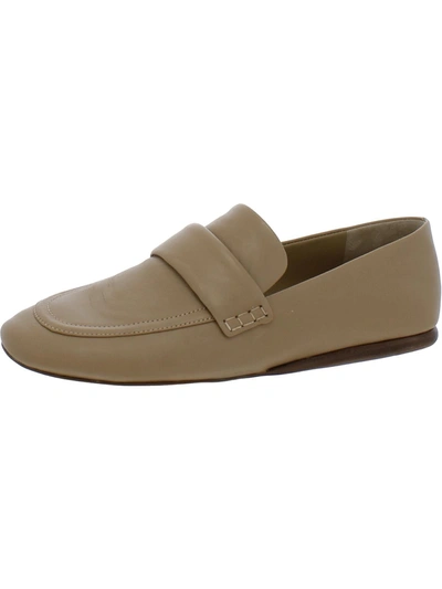 VINCE DAVIS WOMENS LEATHER SLIP ON LOAFERS